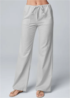 Women's Ankle Length Trousers – Drawstring Waist Relaxed Casual Pants