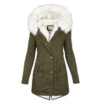 Women's Fleece Lined Winter Jacket – Hooded Wind Resistant Cold Weather Coat