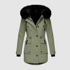 Women's Hooded Quilted Winter Coat – Waterproof Padded Longline Jacket