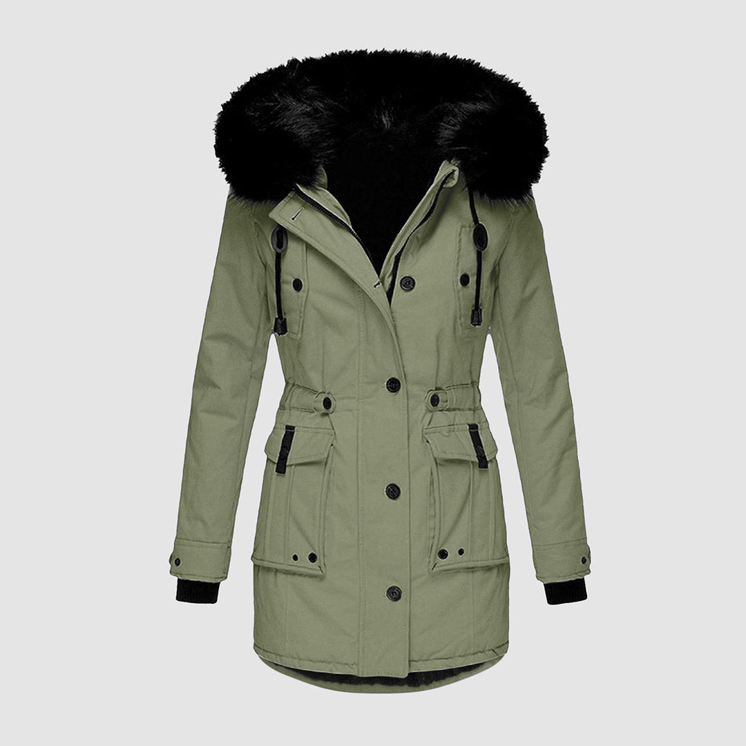 Women's Hooded Quilted Winter Coat – Waterproof Padded Longline Jacket