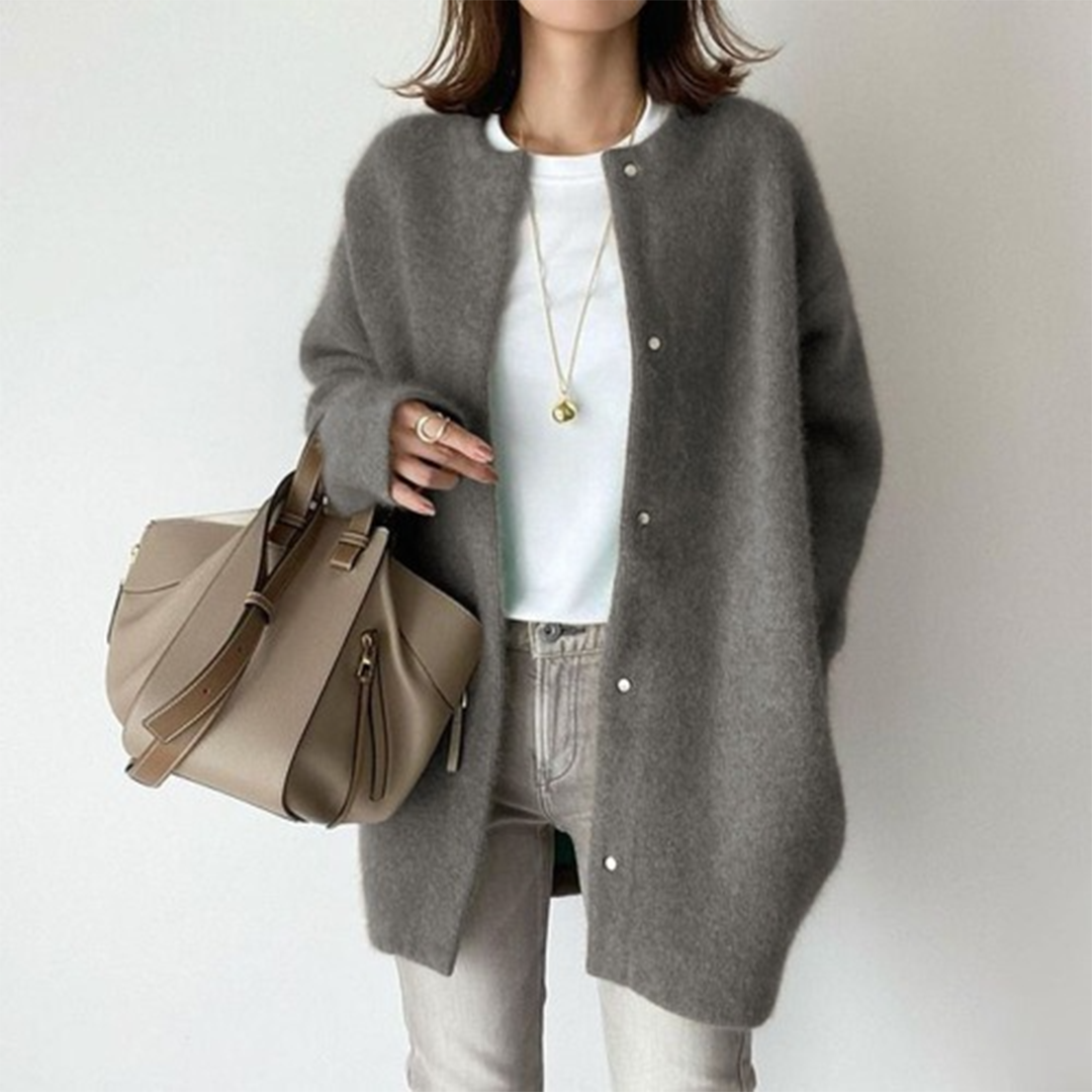 Women's Button Front Duster Cardigan – Mid-Length Knit Layer