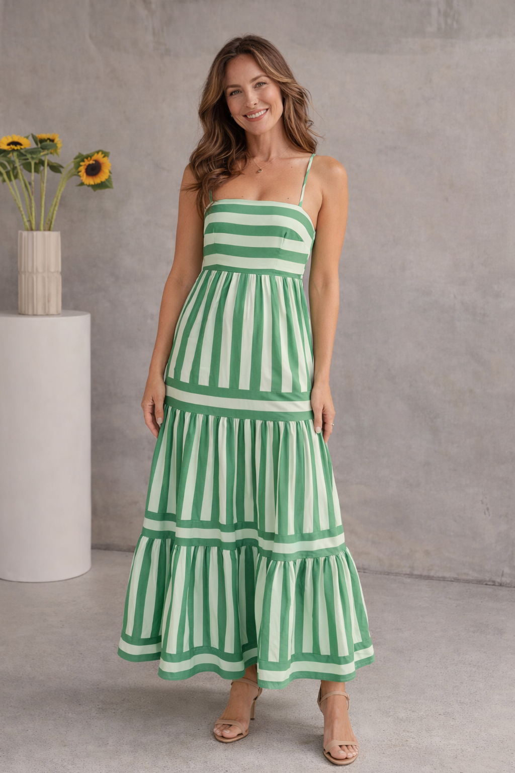 Women's Striped Vacation Maxi Dress – Resort Summer Dress