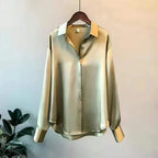 Women's Long Sleeve Button Blouse – Classic Button Front Shirt Blouse