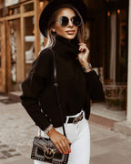 Women's Turtleneck Sweater – Fitted Long Sleeve Knit Sweater