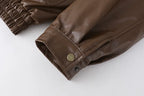 Women's Faux Leather Winter Jacket – Fleece Lined Oversized Coat