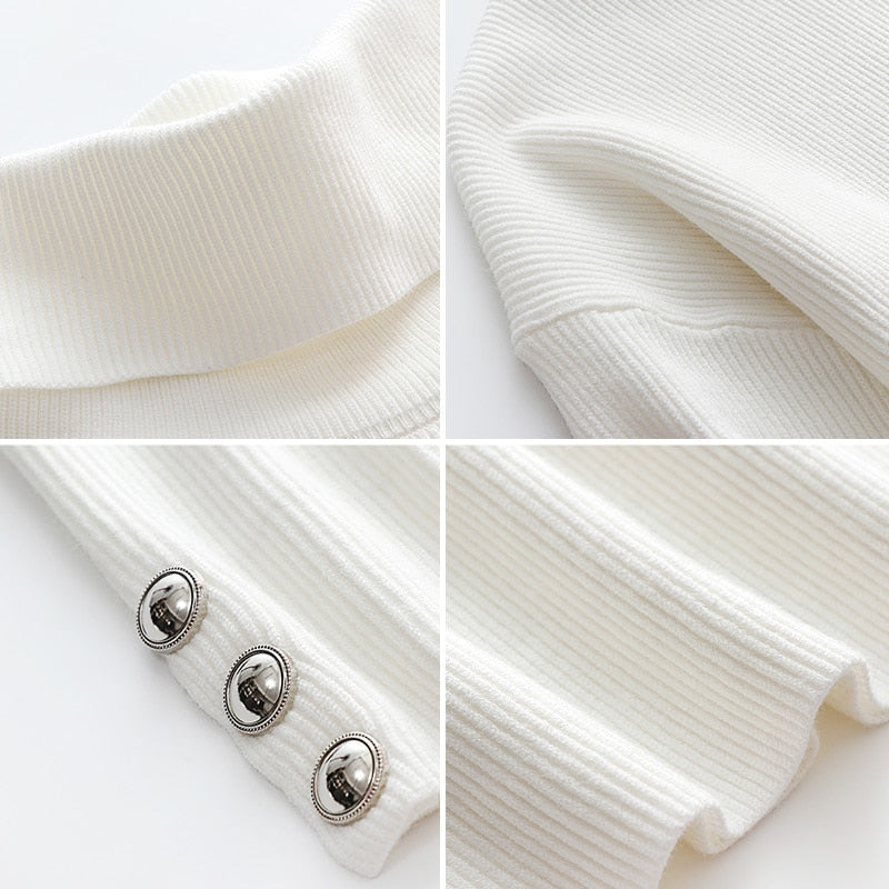 Women's Turtleneck Sweater – Fitted Long Sleeve Knit Sweater