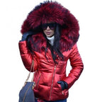 Women's Hooded Puffer Jacket – Faux Fur Trim Insulated Winter Coat