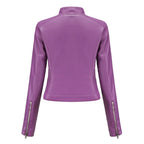 Women's Faux Leather Jacket – Retro Zip-Up Moto Jacket
