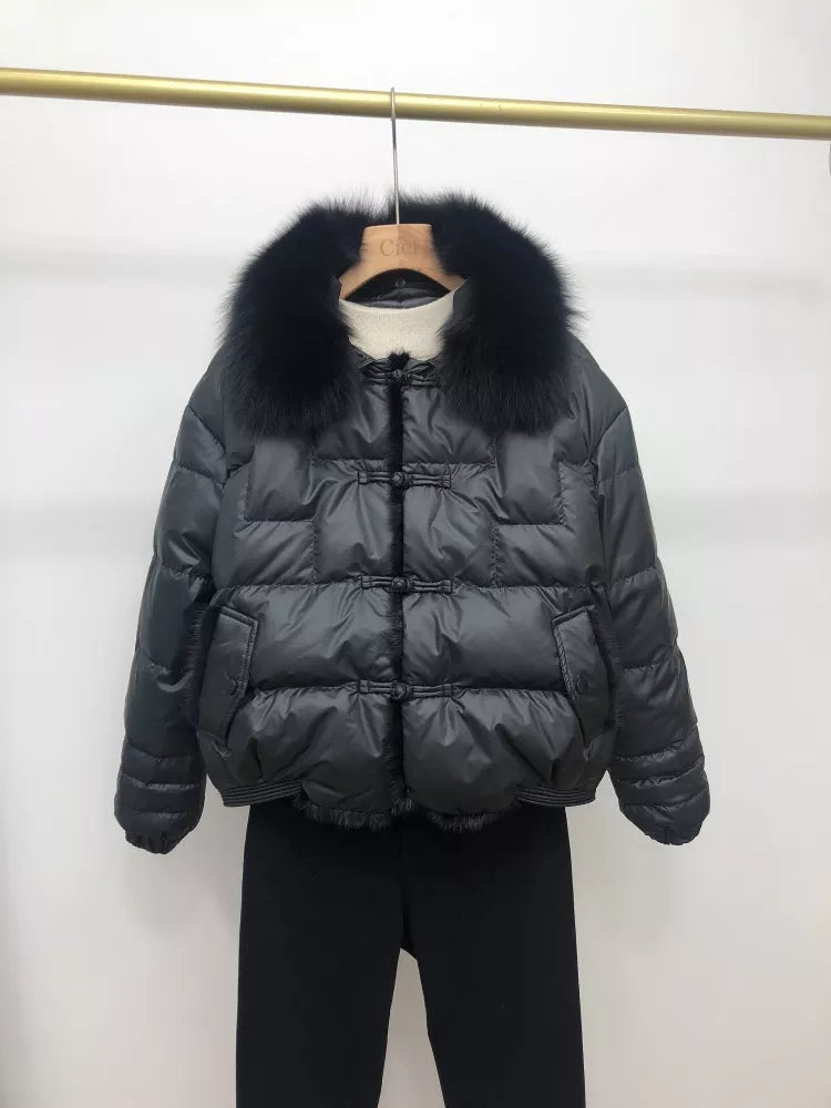 Women's Oversized Puffer Jacket – Relaxed Vintage Winter Jacket