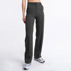 Women's Tailored Straight Leg Trousers – High Waist Office Work Pants