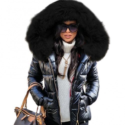 Women's Hooded Puffer Jacket – Faux Fur Trim Insulated Winter Coat
