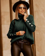 Women's Turtleneck Sweater – Fitted Long Sleeve Knit Sweater