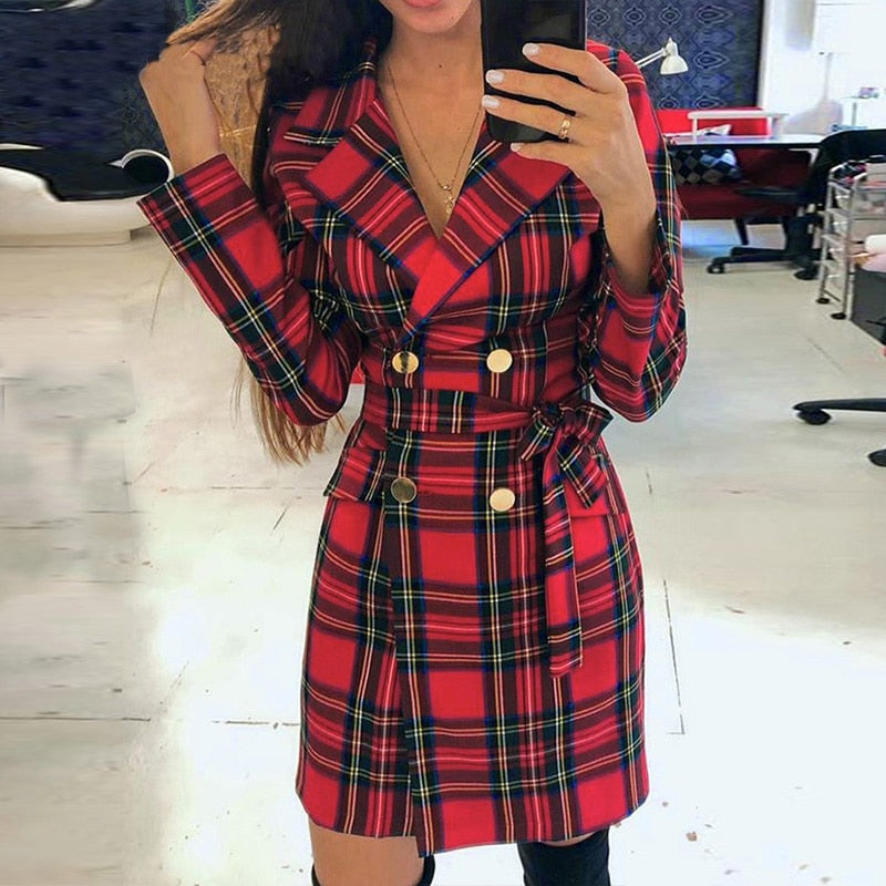 Women's Structured Blazer Dress – Tailored Formal Party Dress