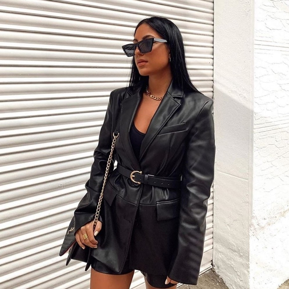 Women's Longline Blazer – Tailored Open Front Jacket