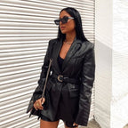 Women's Longline Blazer – Tailored Open Front Jacket
