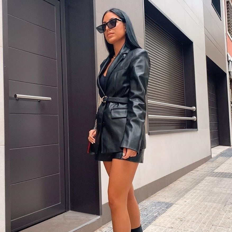Women's Longline Blazer – Tailored Open Front Jacket