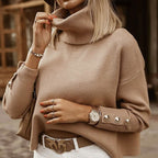 Women's Turtleneck Sweater – Fitted Long Sleeve Knit Sweater