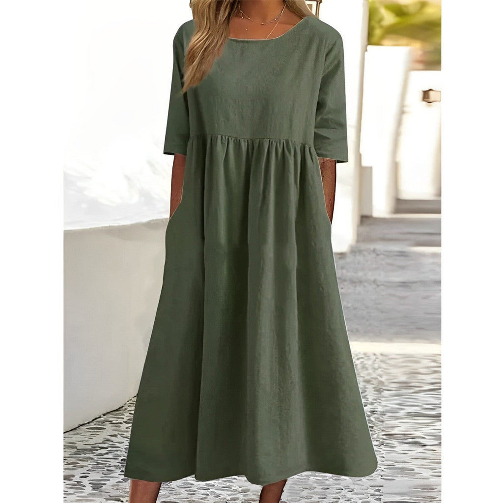 Women's Flowy Midi Dress – Casual Summer Dress