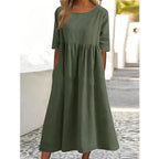 Women's Flowy Midi Dress – Casual Summer Dress