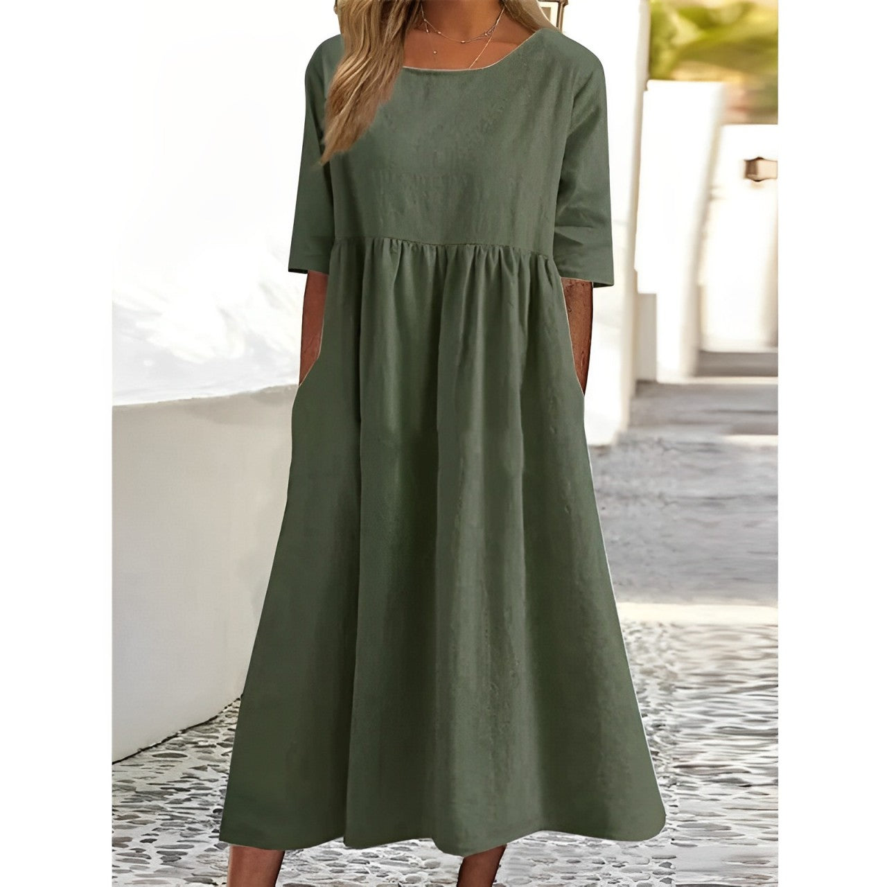 Women's Flowy Midi Dress – Casual Summer Dress