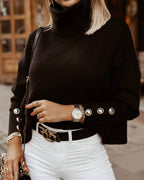 Women's Turtleneck Sweater – Fitted Long Sleeve Knit Sweater