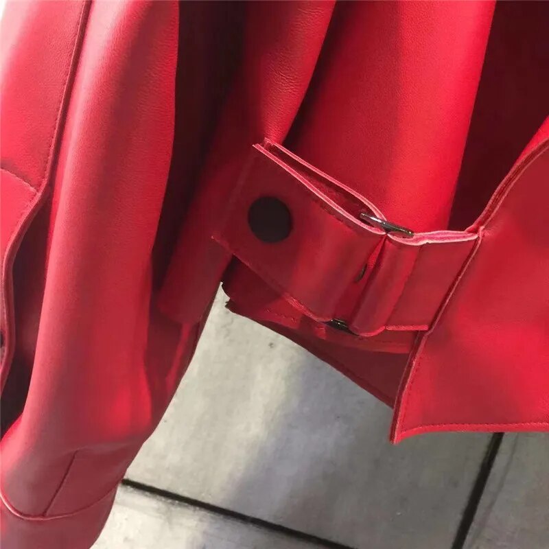 Women's Cropped Faux Leather Jacket – Retro Zip-Up Biker Jacket