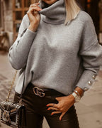 Women's Turtleneck Sweater – Fitted Long Sleeve Knit Sweater