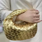 Women's Braided Metallic Handbag – Luxury Evening Handbag – Blair