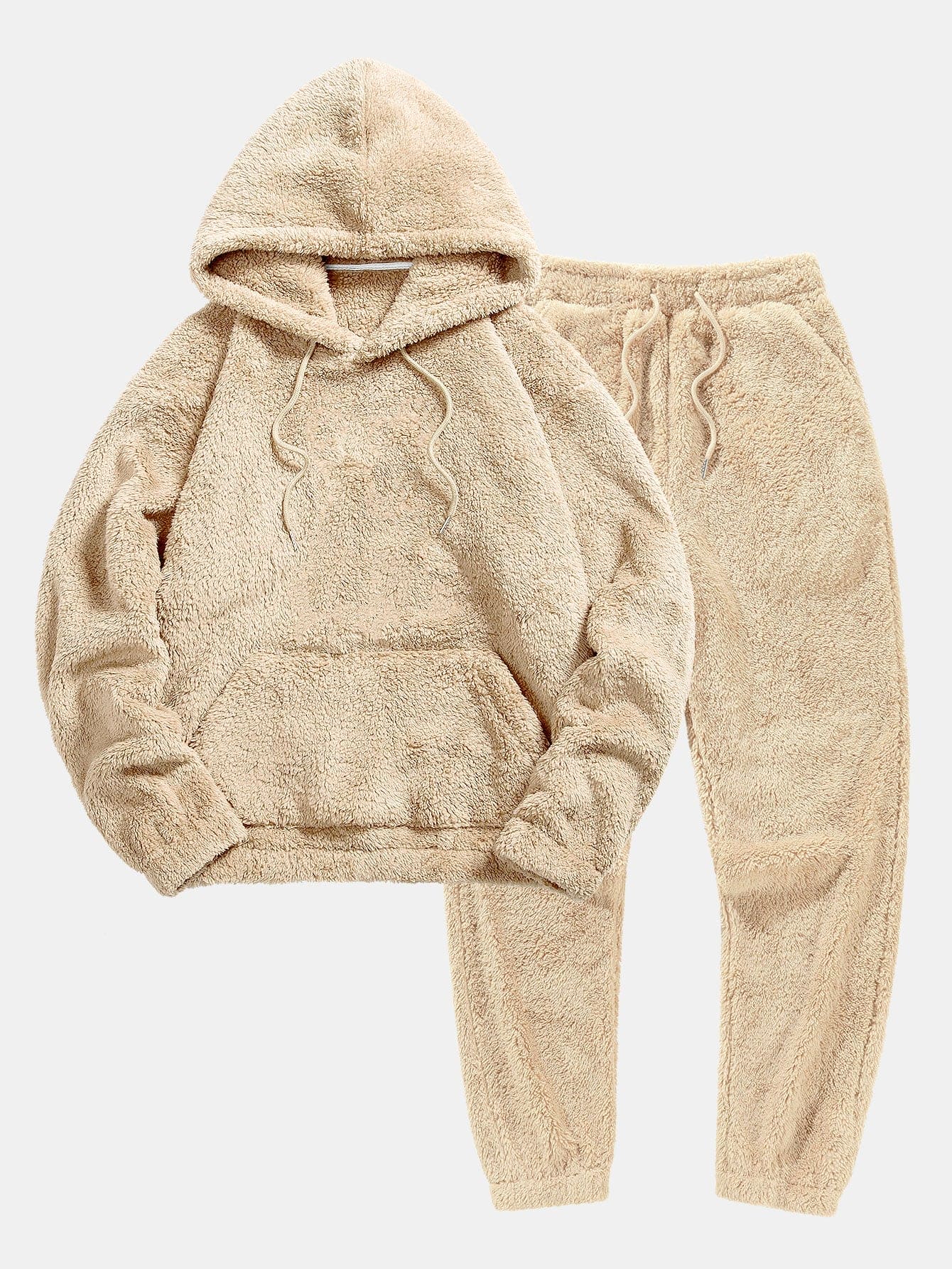 Women's Teddy Fleece Set – Hooded Jogger Lounge Set