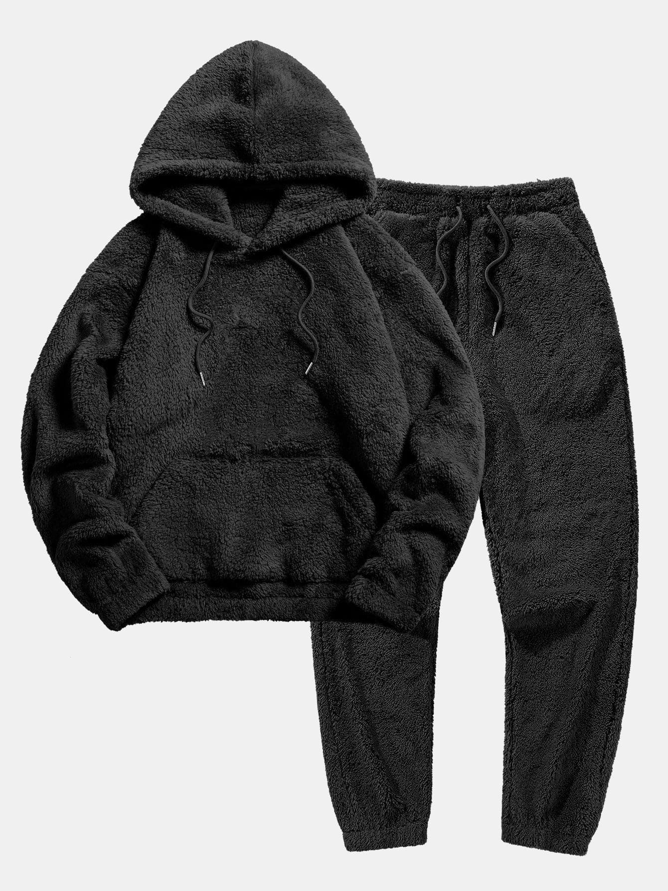 Women's Teddy Fleece Set – Hooded Jogger Lounge Set