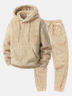 Women's Teddy Fleece Set – Hooded Jogger Lounge Set