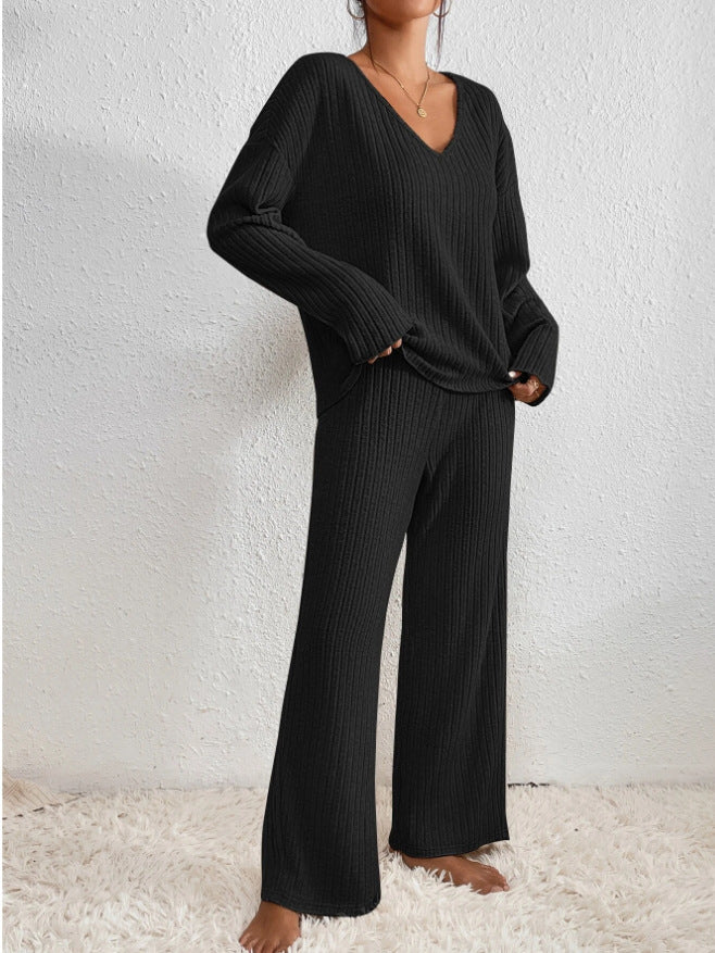 Women's V-Neck Knit Set – Soft Lounge Co-Ord