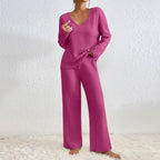 Women's V-Neck Knit Set – Soft Lounge Co-Ord