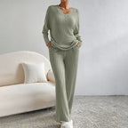 Women's V-Neck Knit Set – Soft Lounge Co-Ord