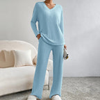 Women's V-Neck Knit Set – Soft Lounge Co-Ord