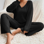 Women's V-Neck Knit Set – Soft Lounge Co-Ord