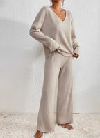 Women's V-Neck Knit Set – Soft Lounge Co-Ord