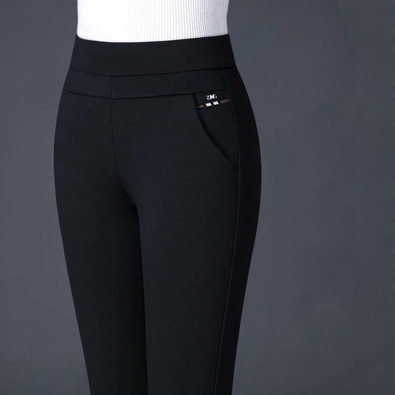 Women's Slim Fit Stretch Trousers – Tailored Day-to-Night Dress Pants