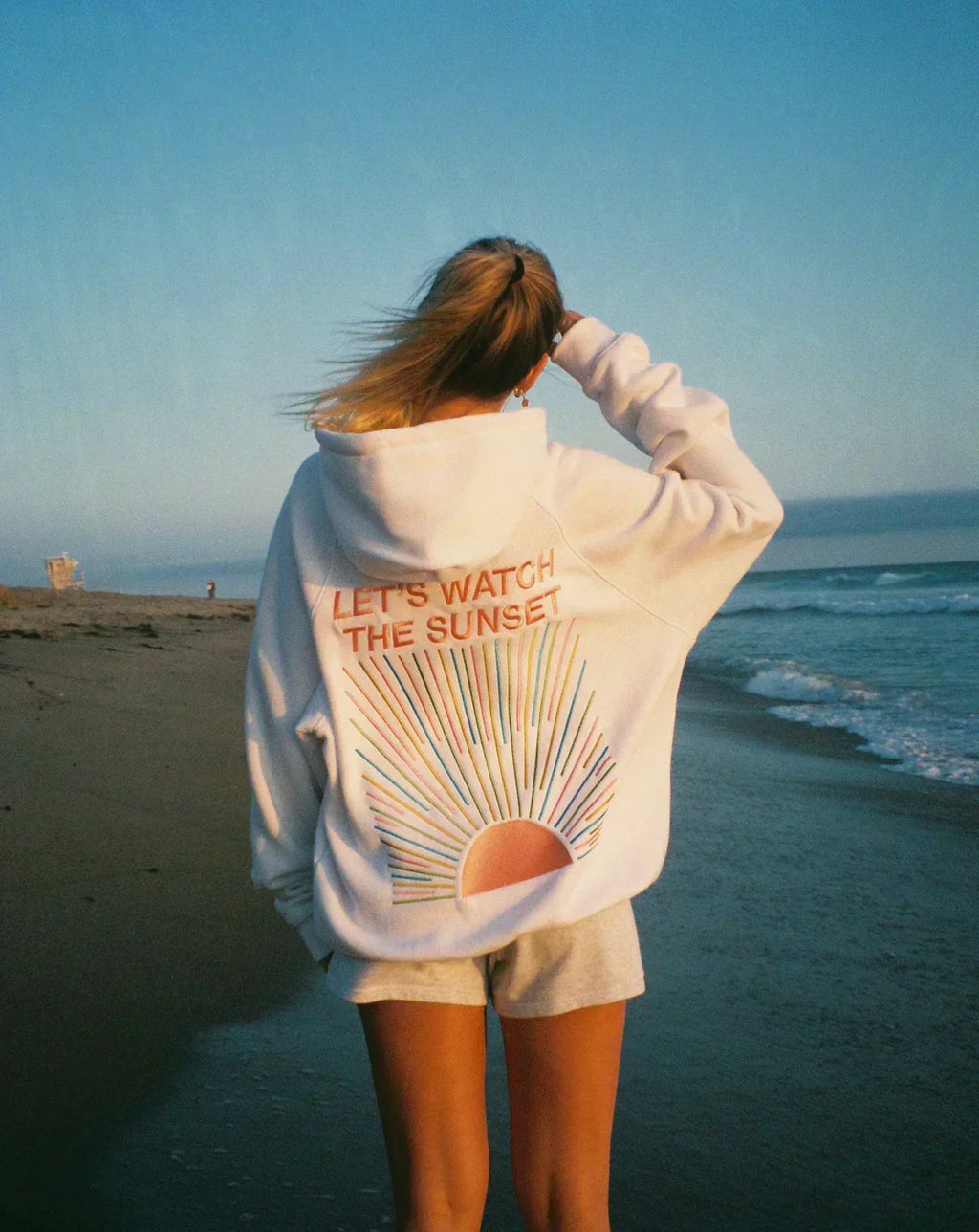 Women's Graphic Back Hoodie – Oversized Sun Print Pullover Hoodie