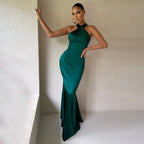 Women's Draped Halter Gala Dress – Formal Evening Occasion Dress