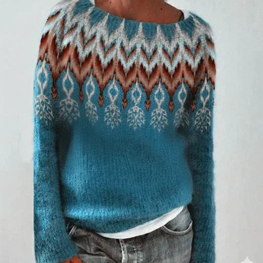 Women's Nordic Christmas Sweater – Relaxed Fit Holiday Sweater