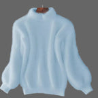 Women's Chunky Turtleneck Sweater – Black High Neck Winter Pullover