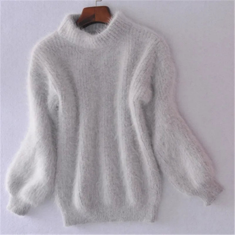 Women's Chunky Turtleneck Sweater – Black High Neck Winter Pullover