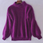 Women's Chunky Turtleneck Sweater – Black High Neck Winter Pullover