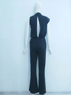 Women's Sleeveless Wide Leg Jumpsuit – Round Neck Flowy Jumpsuit