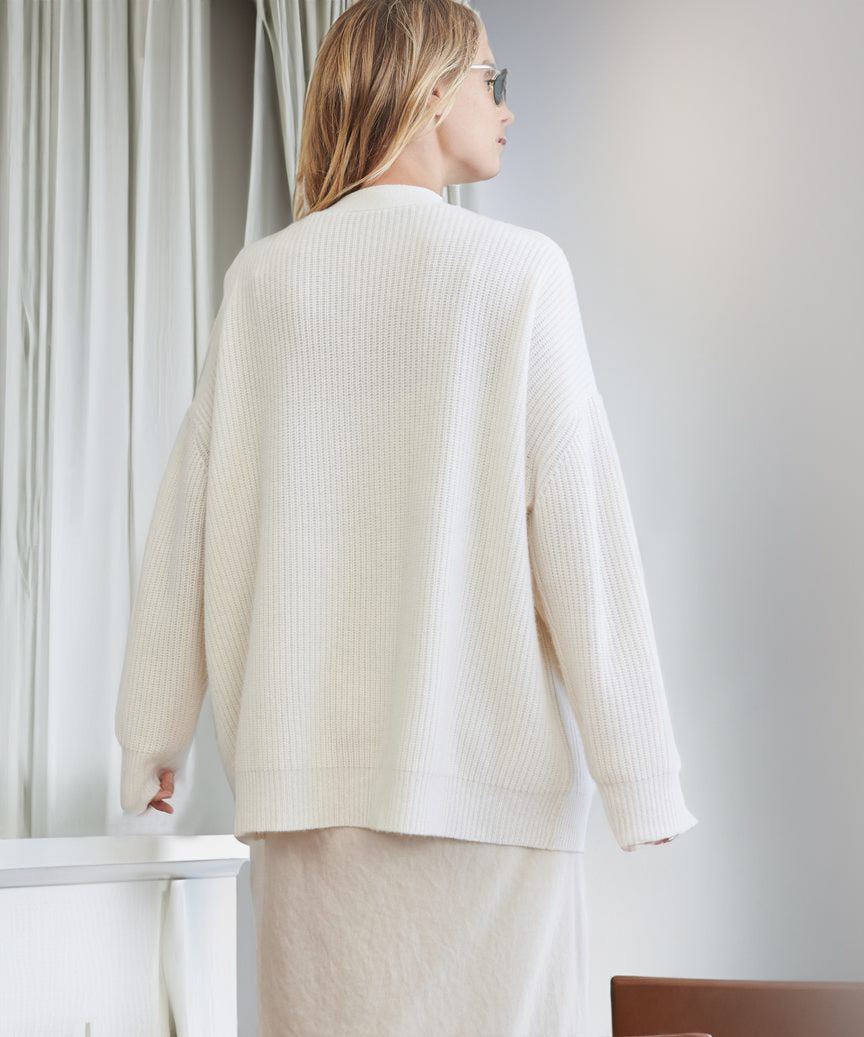 Women's Oversized Button Cardigan – Relaxed Long Sleeve Cardigan
