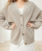 Women's Oversized Button Cardigan – Relaxed Long Sleeve Cardigan