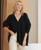 Women's Oversized Button Cardigan – Relaxed Long Sleeve Cardigan