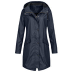 Women's Hooded Rain Jacket – Adjustable Lightweight Outdoor Jacket