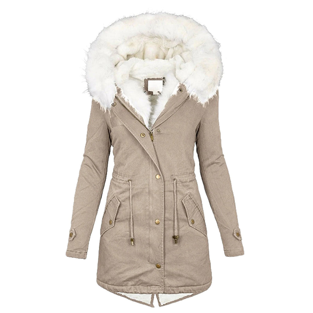 Women's Fleece Lined Winter Jacket – Hooded Wind Resistant Cold Weather Coat